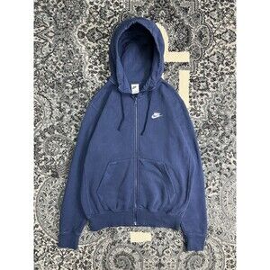 Nike Full Zip Hoodie Sweatshirt Blue Mens Tech Hooded Long Sleeve Size Small